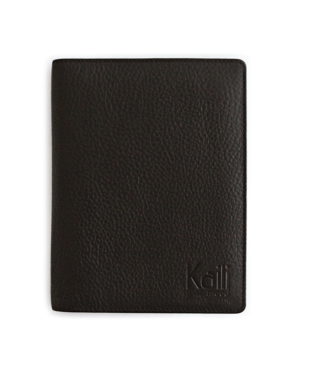 K0008AB | Porta Conto in Vera Pelle pieno fiore, grana dollaro. Mini slot interne e asola porta penna. Colore Nero. Dimensioni: cm 12 x 16 x 1.  Confezione: Sacchetto Tnt-1