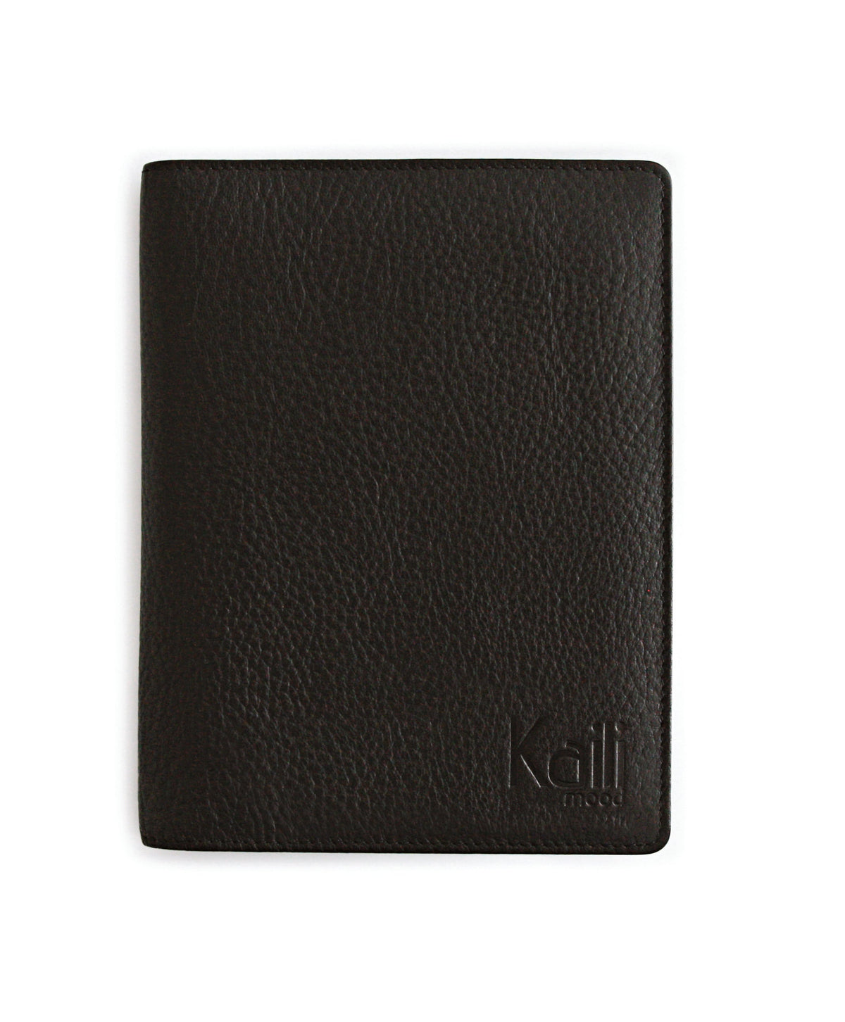 K0008AB | Porta Conto in Vera Pelle pieno fiore, grana dollaro. Mini slot interne e asola porta penna. Colore Nero. Dimensioni: cm 12 x 16 x 1.  Confezione: Sacchetto Tnt-1