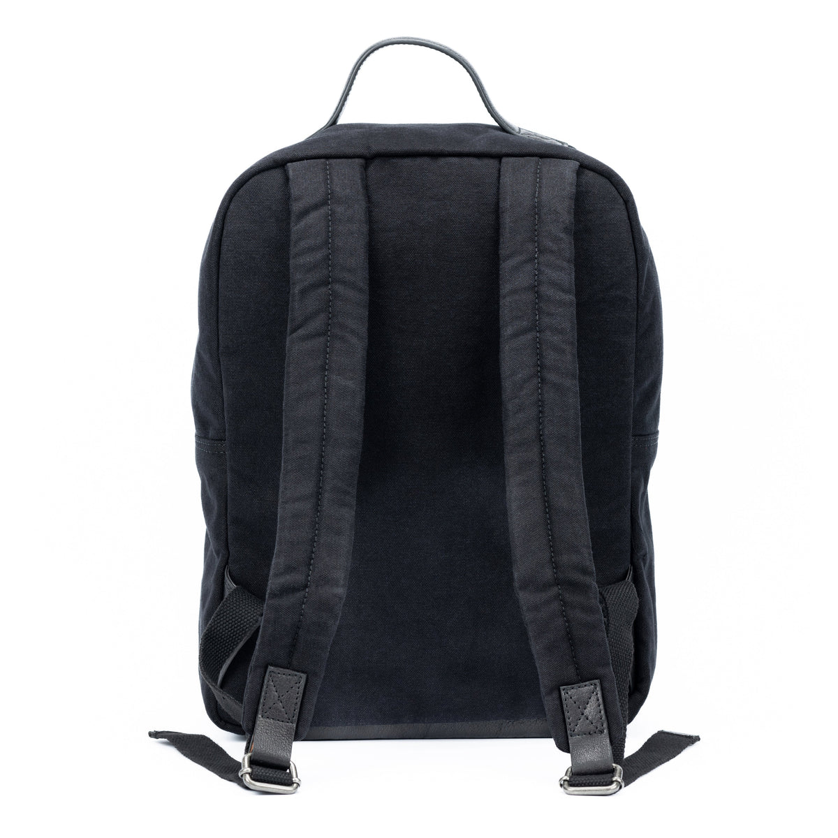 K0023AB | Zaino Porta Notebook in Canvas/Vera Pelle, pieno fiore, volanata - Colore Nero. Accessori Nickel Anticato, Chiusura con lampo. Dimensioni: cm 29 x 40 x15. Confezione: Sacchetto Tnt-1