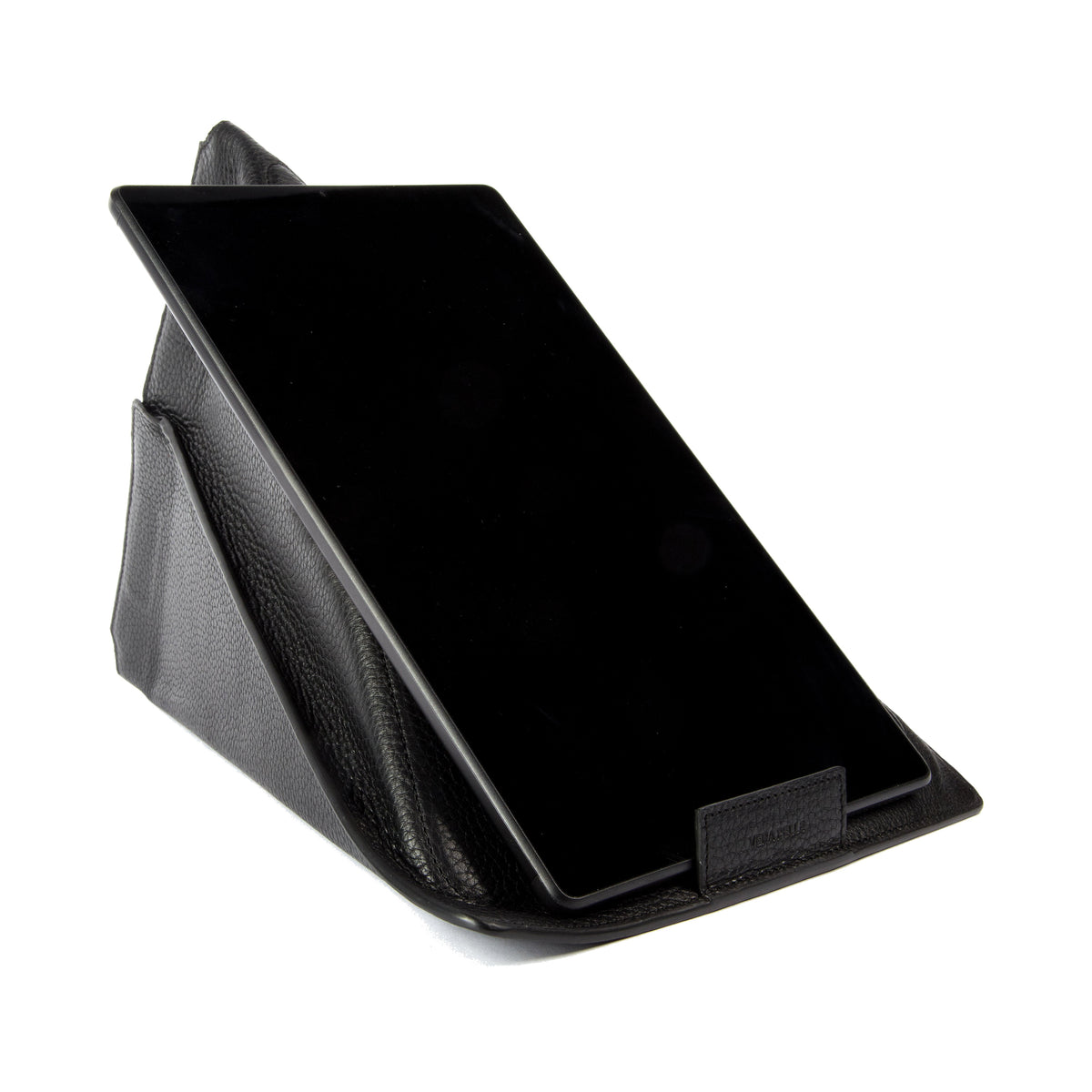 K0031AB | Genuine Leather, full grain, dollar grain Modular Tablet Case/Support. Black color. Closure with magnets. Dimensions: 22 x 31 cm. Packaging: Tnt bag.-0