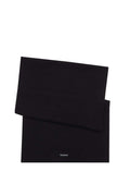 Black knit Calvin Klein Jeans men's scarf made of cotton blend with front logo patch