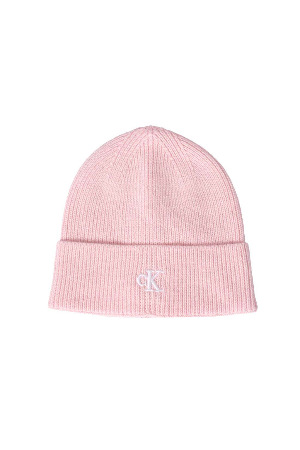 Women's monogram beanie in black cashmere and wool blend ribbed knit with folded adjustable cuff — view 6