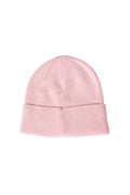 Women's monogram beanie in black cashmere and wool blend ribbed knit with folded adjustable cuff