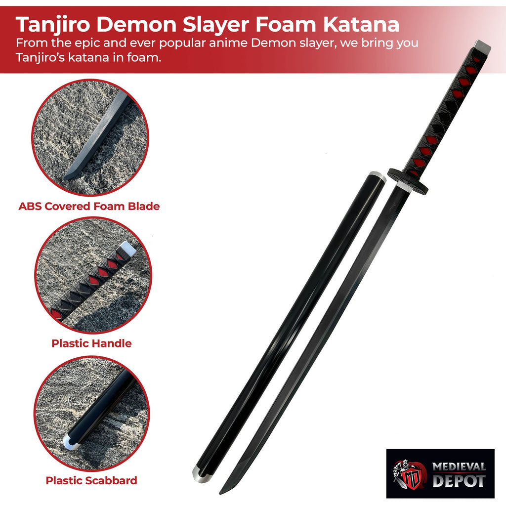 Tanjiro Kamado Demon Slayer Foam Katana Sword With Scabbard-2