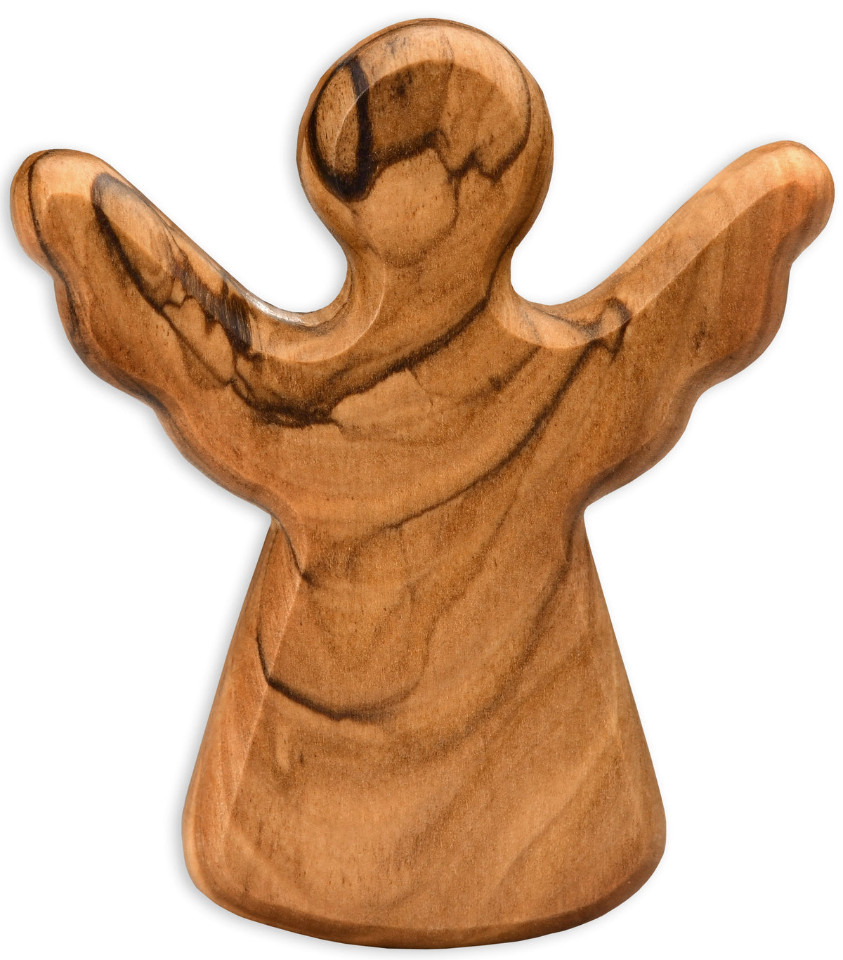 Schutzengel Handschmeichler aus Olivenholz | Kleiner Glücksbringer als Geschenk zur Taufe, Geburt & Kommunion-0