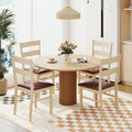 Set of 2 white PU leather armless dining chairs with solid rubber wood frames