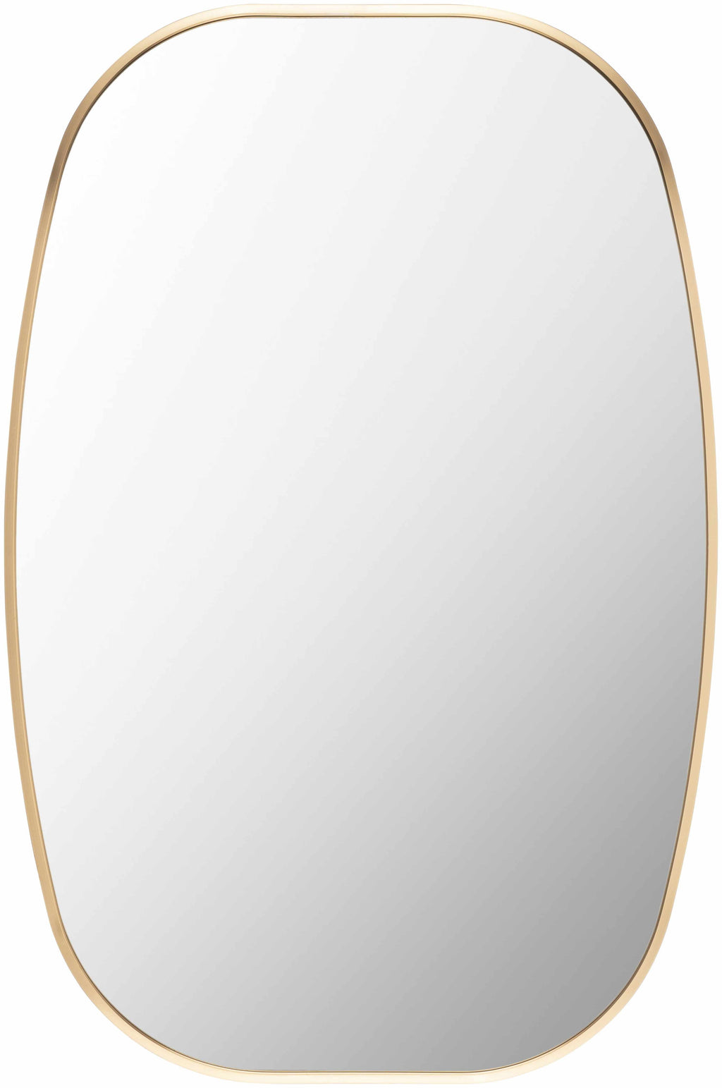 Gold frame round wall mirror with contemporary aluminum edge and clear reflective glass design. — view 2