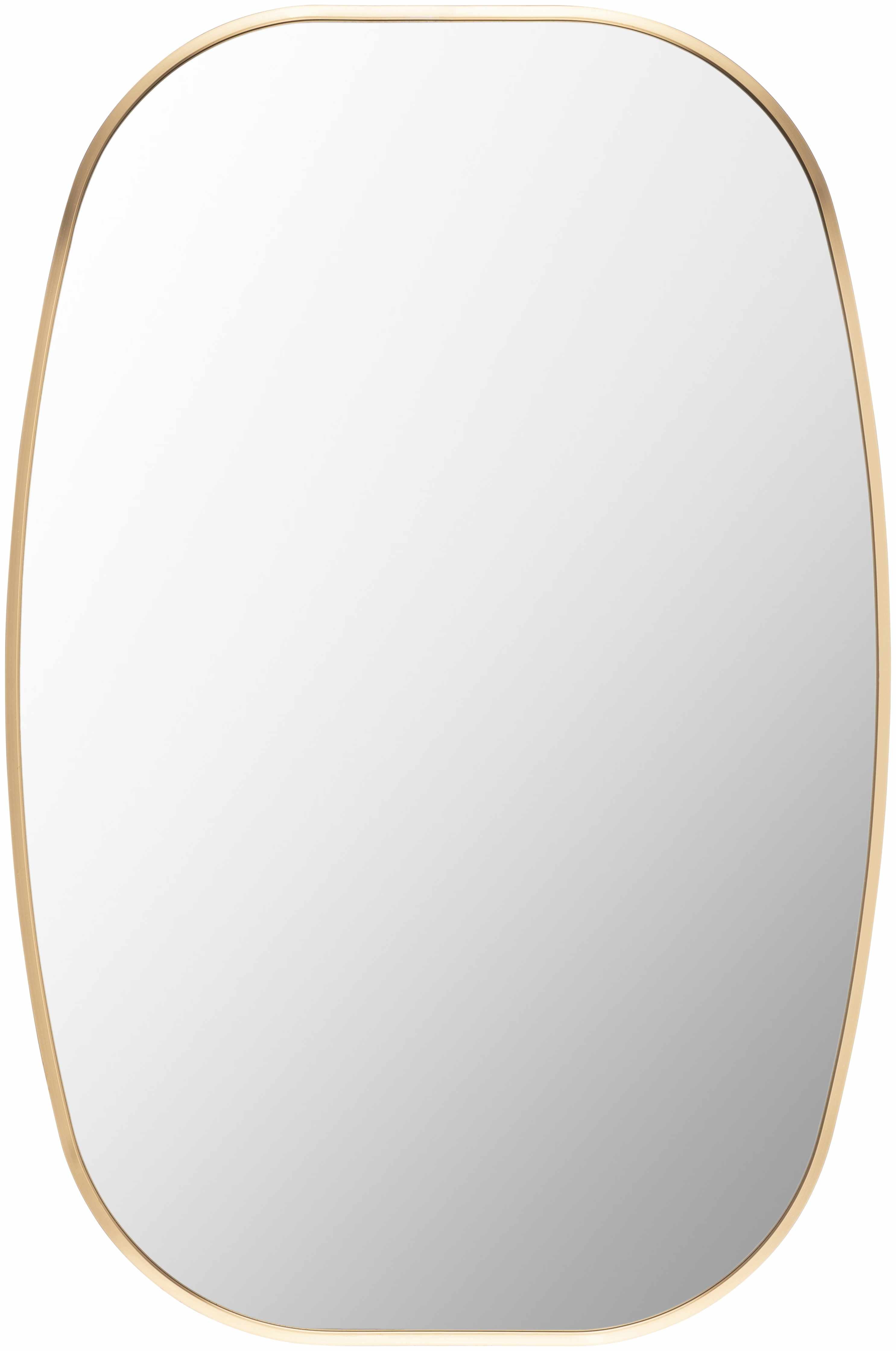 Gold frame round wall mirror with contemporary aluminum edge and clear reflective glass design. — view 2