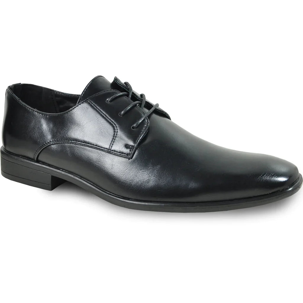 BRAVO Men's KING-1 faux leather dress oxford shoe with a plain pointy square toe design