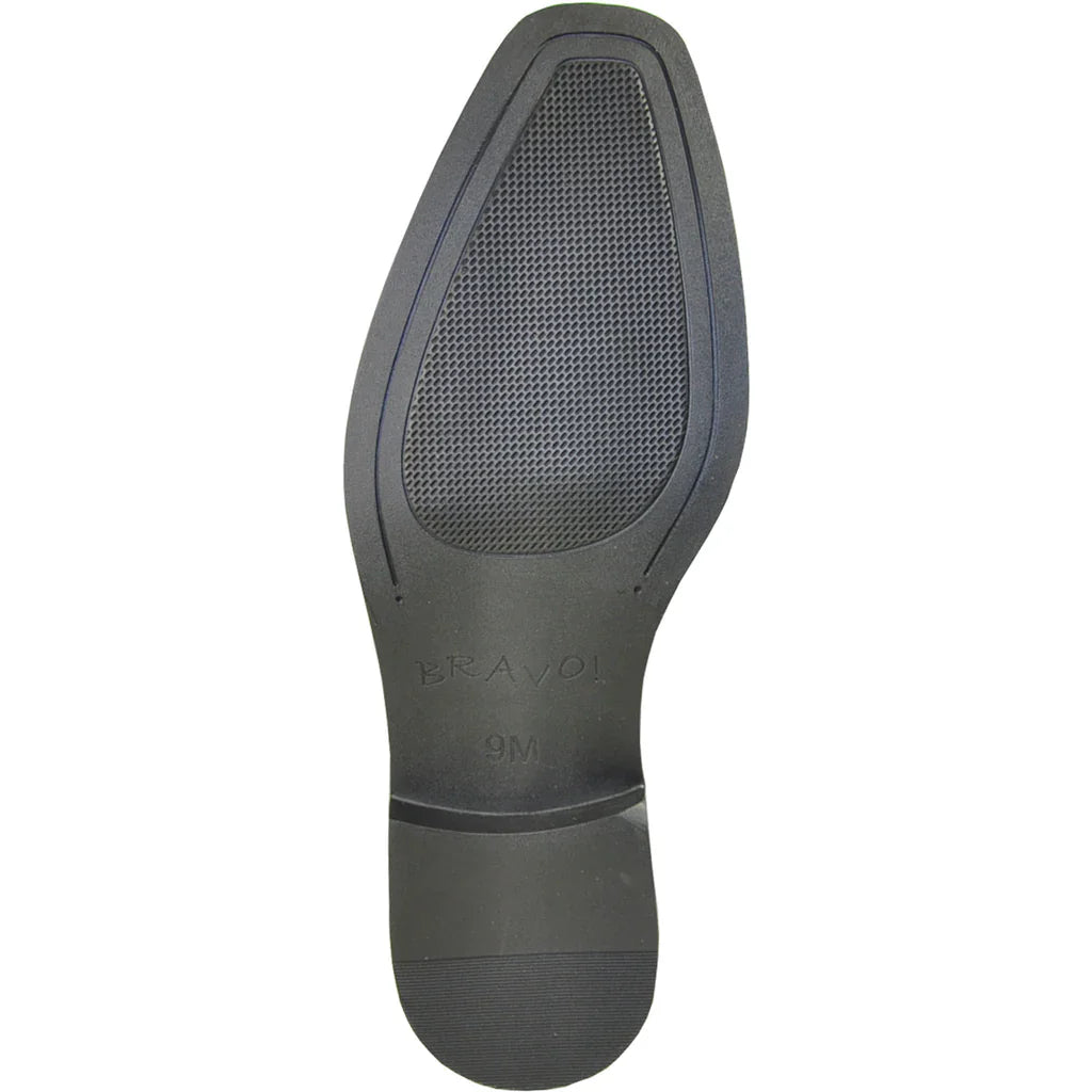 BRAVO Men's KING-1 faux leather dress oxford shoe with a plain pointy square toe design — view 3