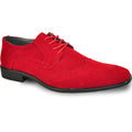 Red Bravo men's wingtip oxford dress shoe featuring faux suede leather and perforated toe details
