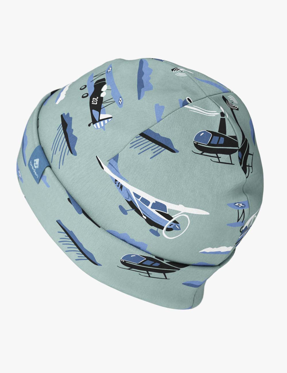 Klaus double cotton kids beanie hat in versatile slouchy style for spring and autumn outdoor play — view 2