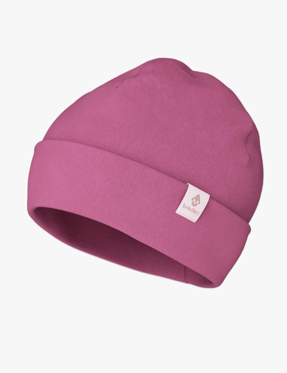 Double layered cotton kids beanie hat shown in a relaxed baggy style for autumn weather — view 4