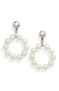 Pearl Hoop Drop Earrings-0