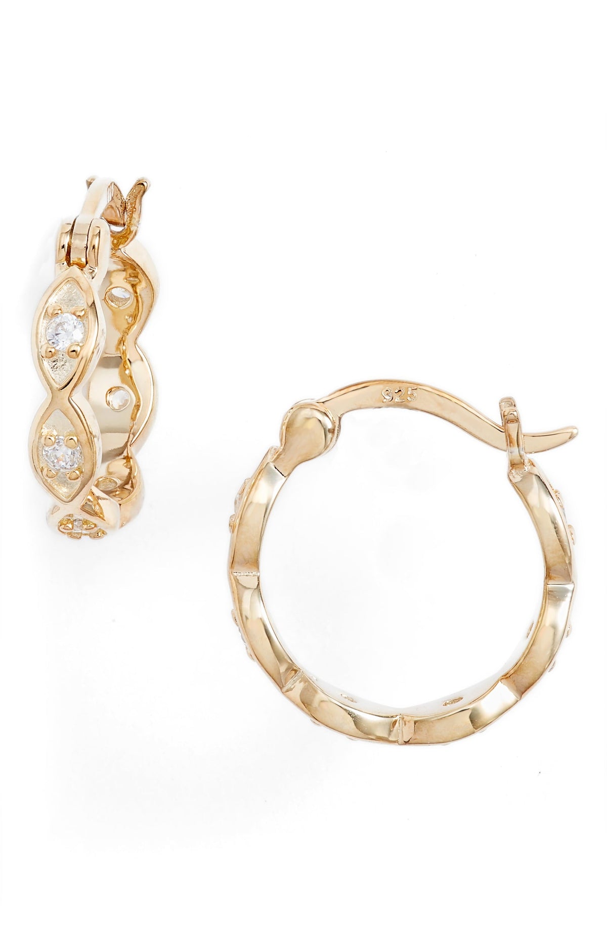 Crystal Braided Mini Hoop Earrings | More Colors Available-0