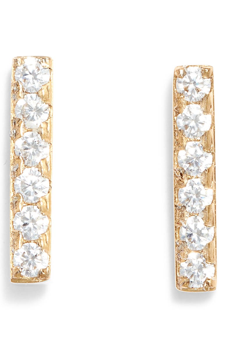 Crystal Bar Stud Earrings-0