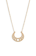 Open Crescent Focal Necklace - Gold-0