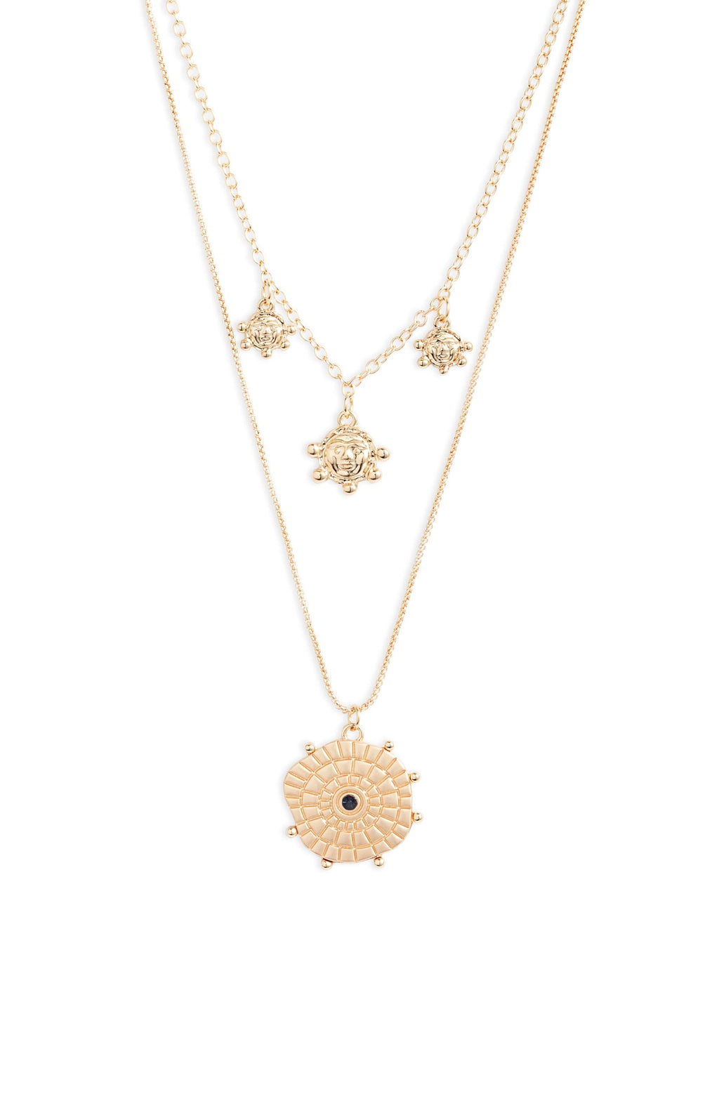 Flare Coin Charm Necklace-0