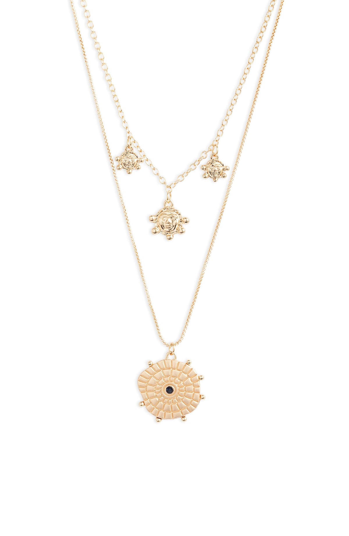 Flare Coin Charm Necklace-0