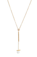 Pearl Bar Drop Necklace-0
