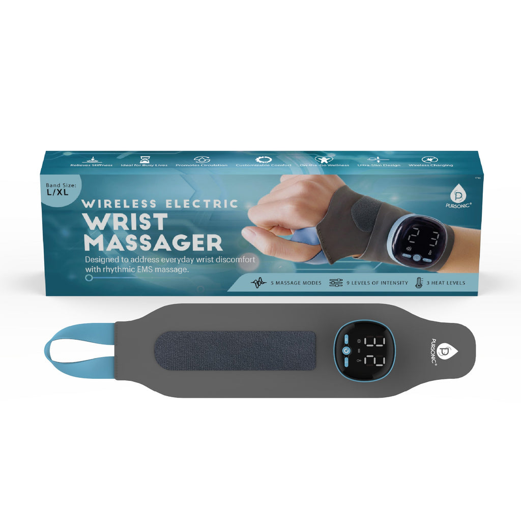 Portable electric massager wrist guard with wearable ergonomic design for EMS pulse muscle relaxation. — view 5