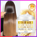 Keratin deep repair moisturizing hair mask container for dry damaged hair treatment and hydration