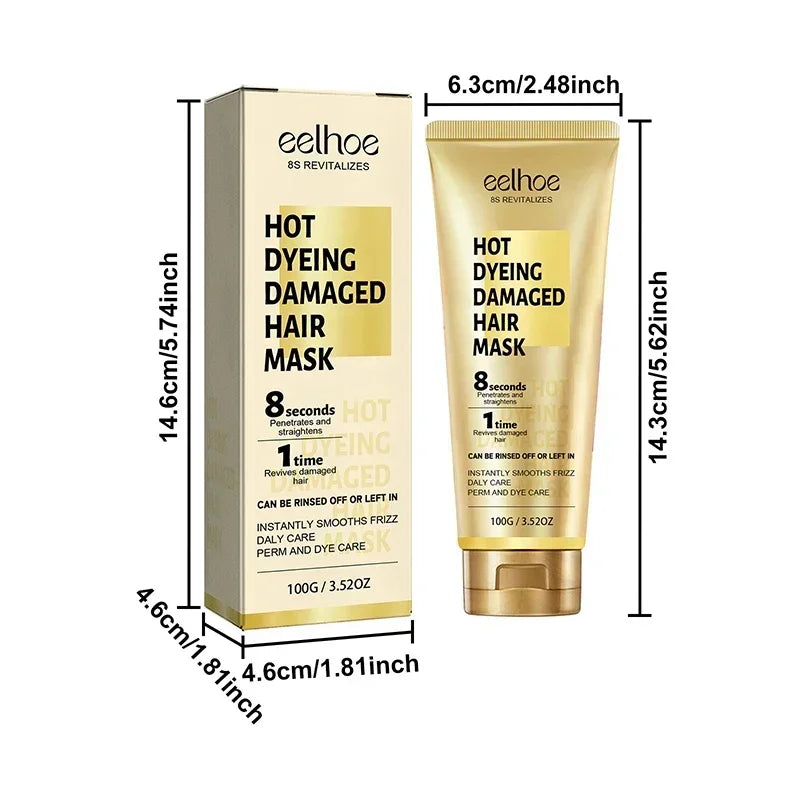 Keratin hair mask tub in 100ml size, creamy white conditioning treatment for dry damaged hair — view 4