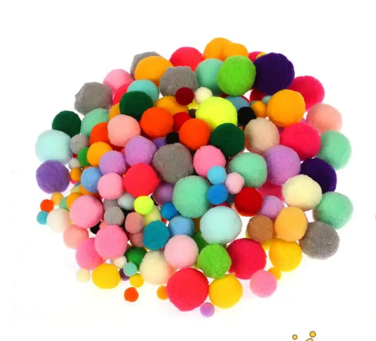 Colorful pompom kids craft set with bendable plush sticks and assorted DIY learning materials. — view 3