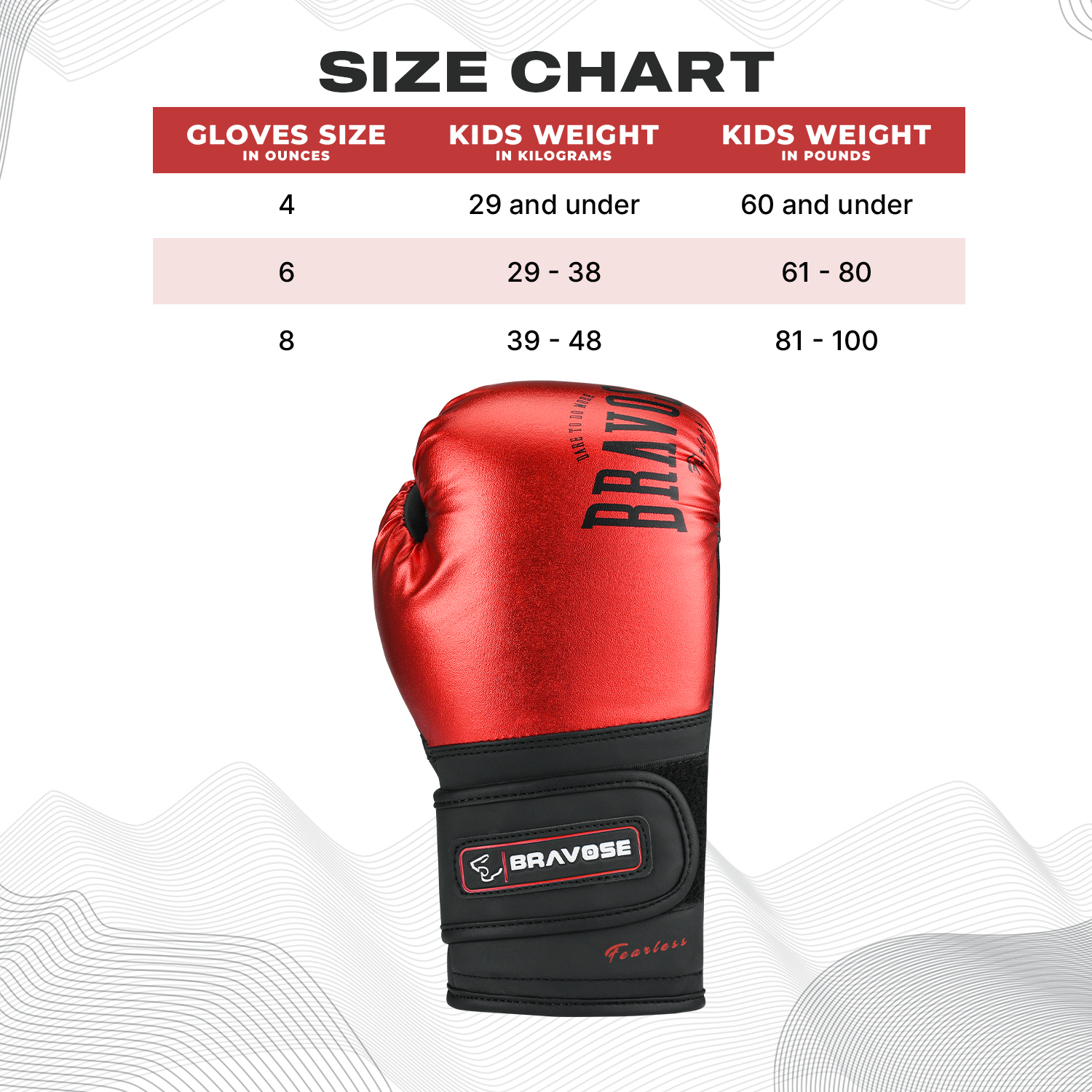 Metallic red junior boxing gloves made of synthetic leather with secure velcro fastening straps. — view 5