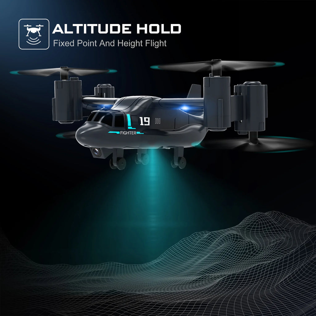 LM19 480P camera drone quadcopter in lightweight plastic with remote controller and replacement blades — view 4
