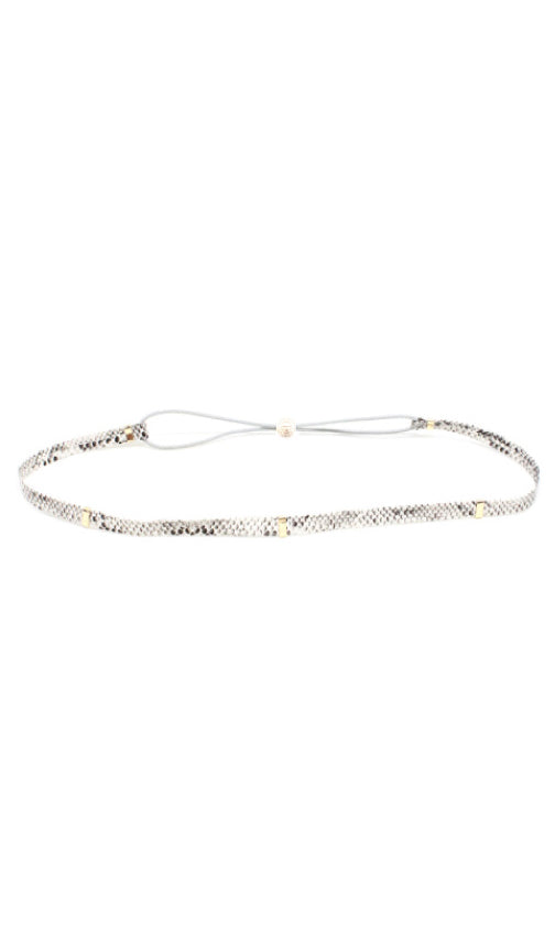 Signature Leather Headband | Grey Snake-0