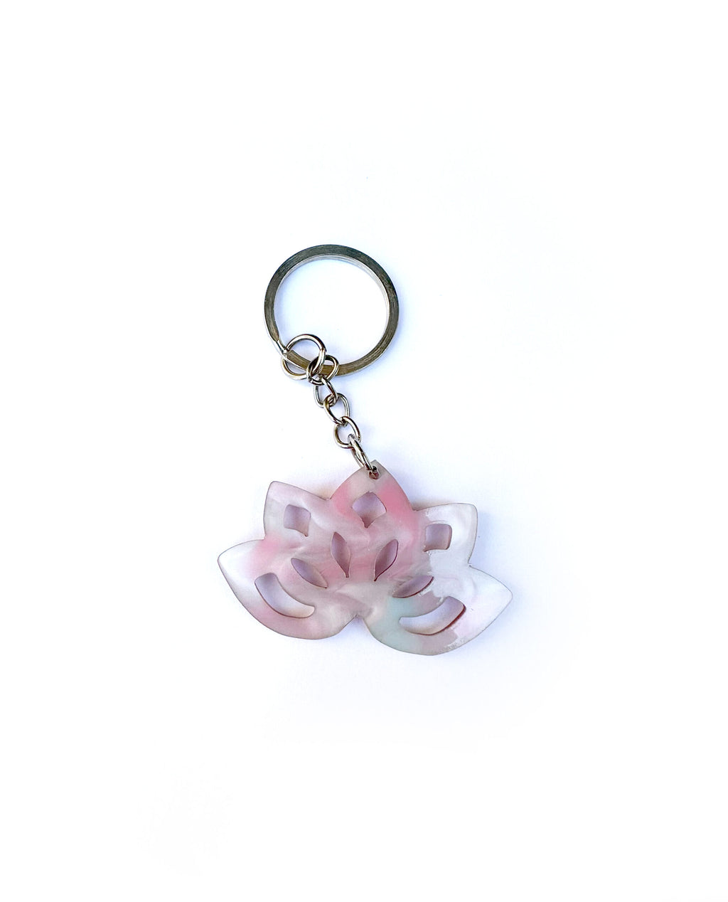 Llavero flor de loto rosado-3