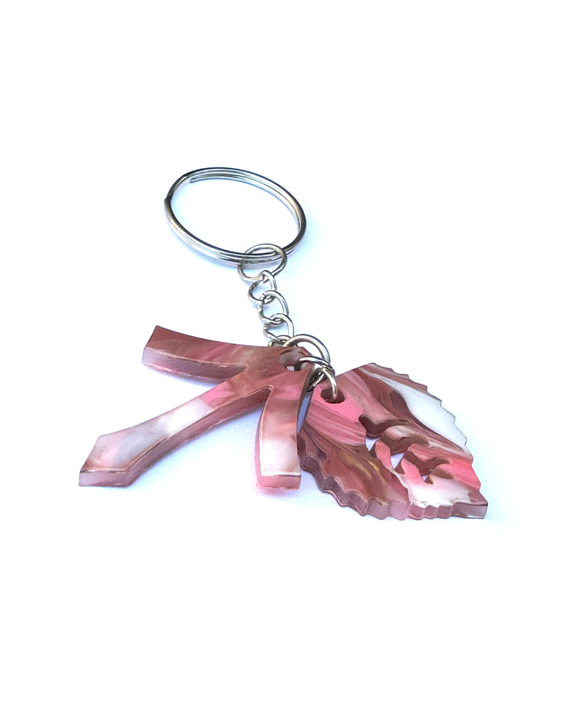 Llavero rosa marmolado-2