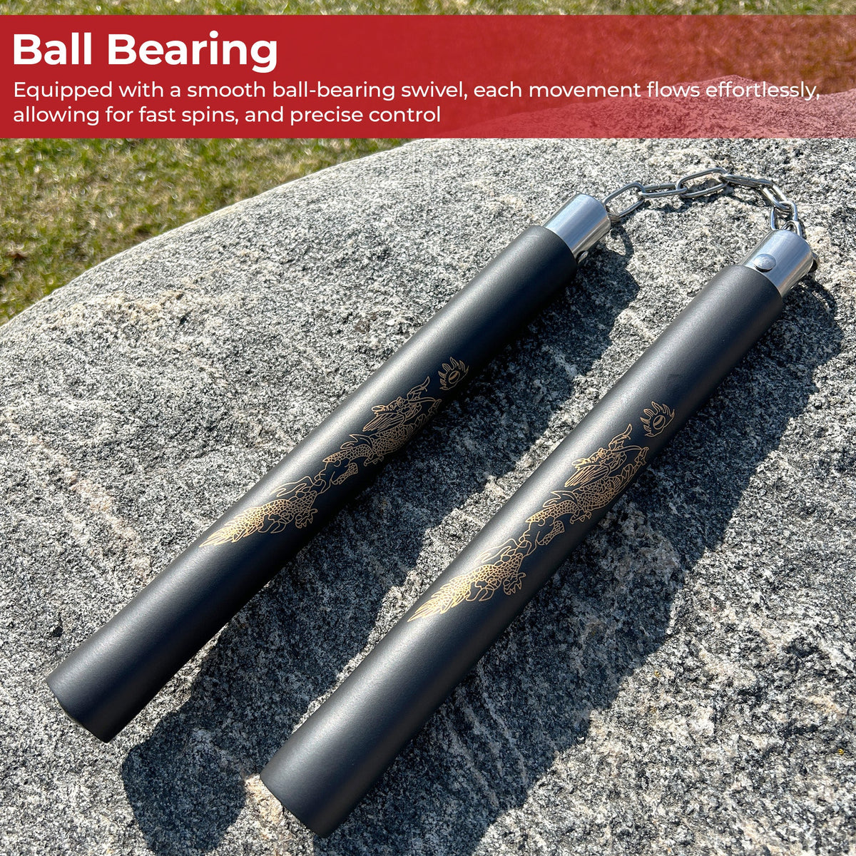 Laser Dragon Black Martial Arts Nunchaku-4