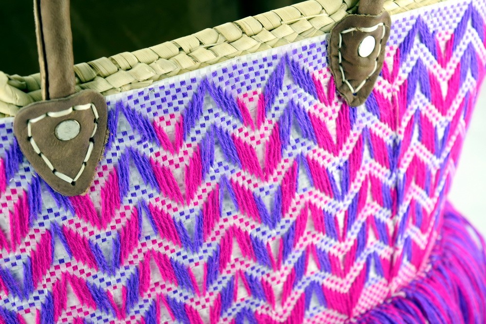 Artisan Purple Fuchsia Fringe Tote-2