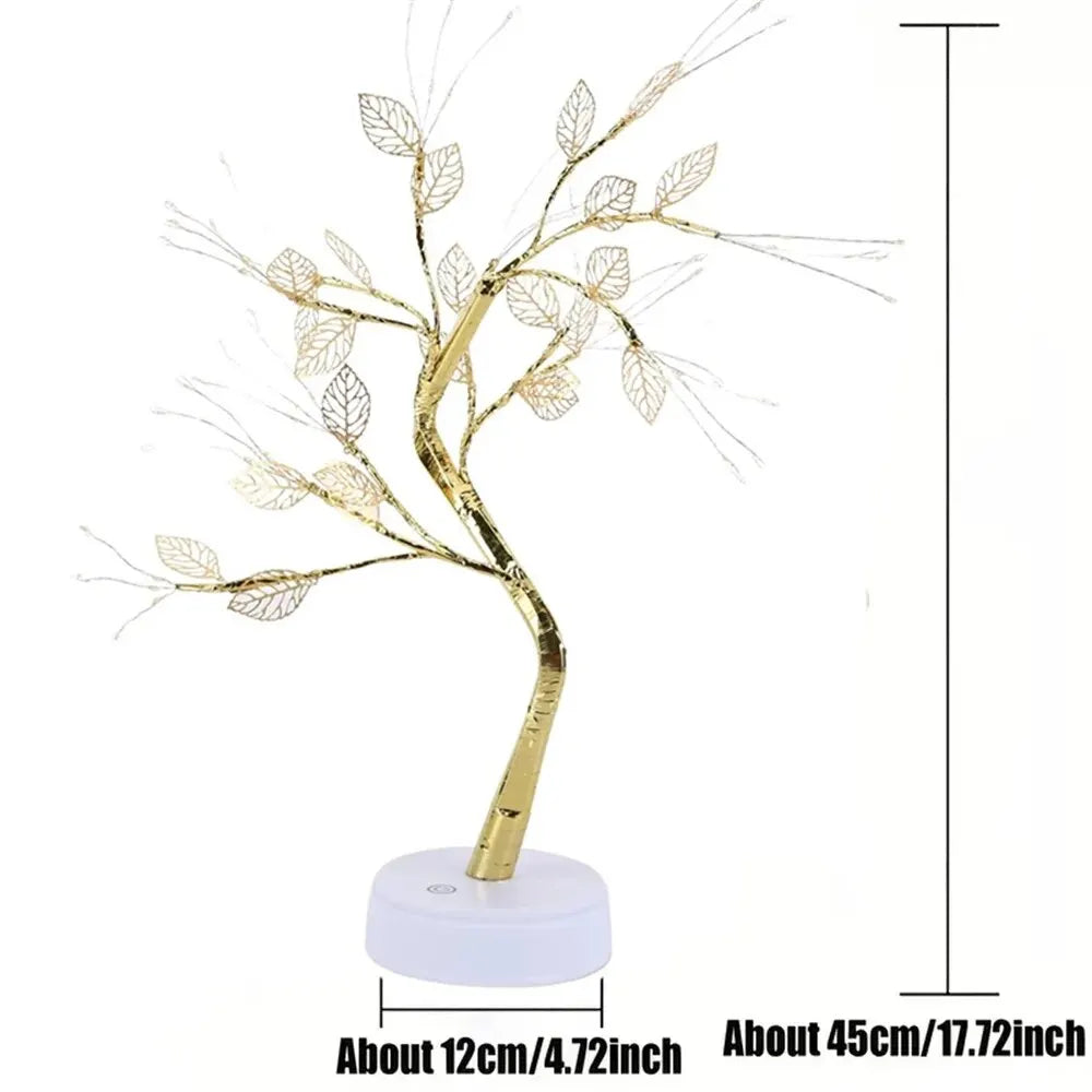 LED fairy light tree lamp with warm white bonsai style branches and touch control base — view 5