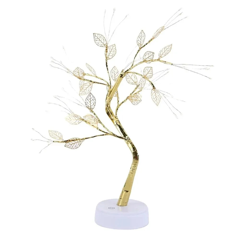 LED fairy light tree lamp with warm white bonsai style branches and touch control base