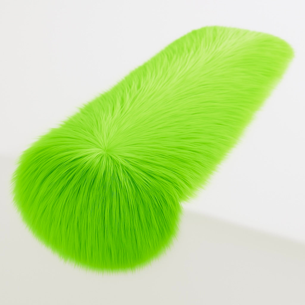 Shaggy faux fur tablecloth with a soft plush texture, draped over a dining table