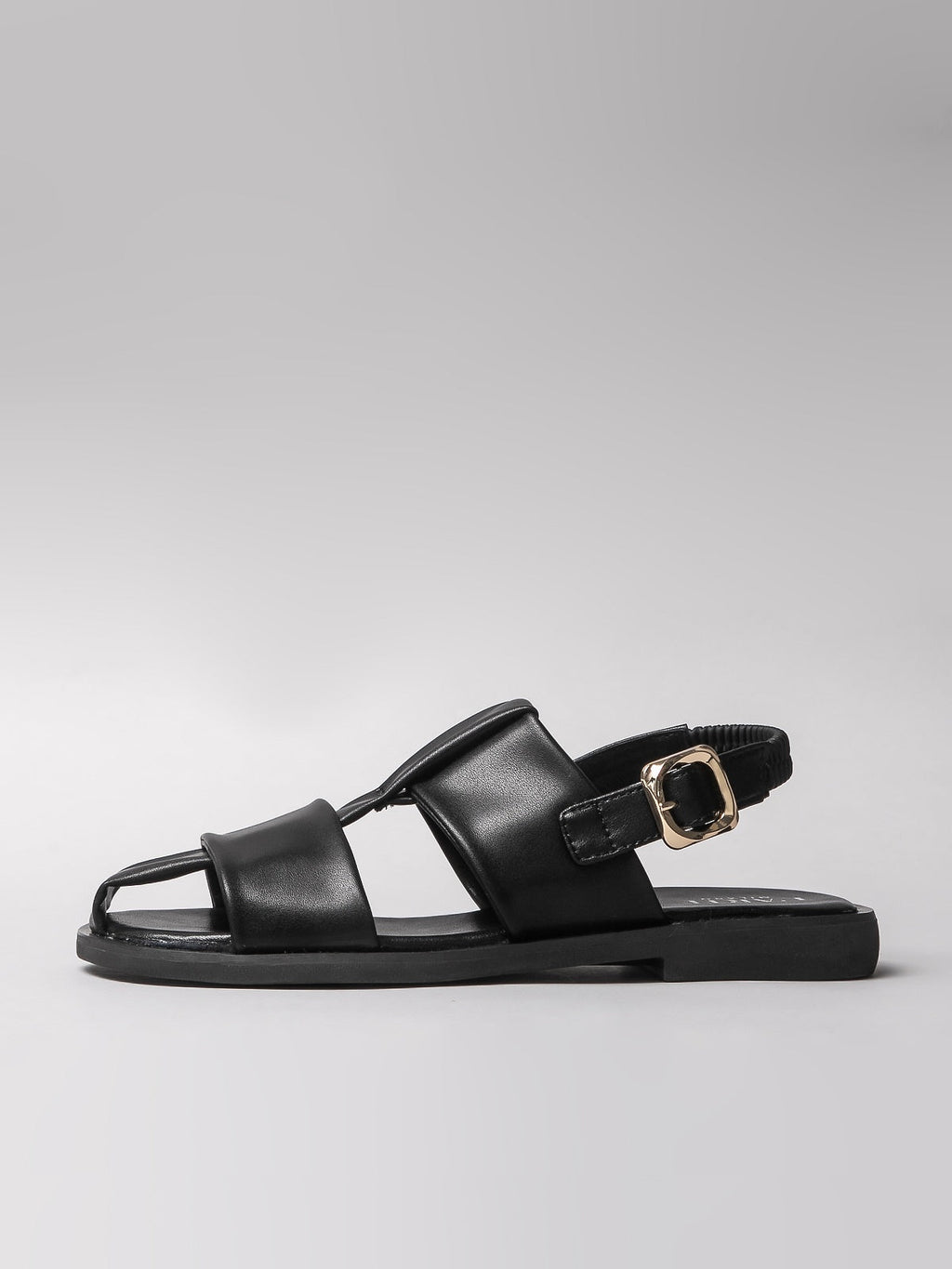 Women's black sandals by L'ARTE MILANO featuring an elegant design and durable synthetic sole