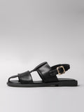 Women's black sandals by L'ARTE MILANO featuring an elegant design and durable synthetic sole