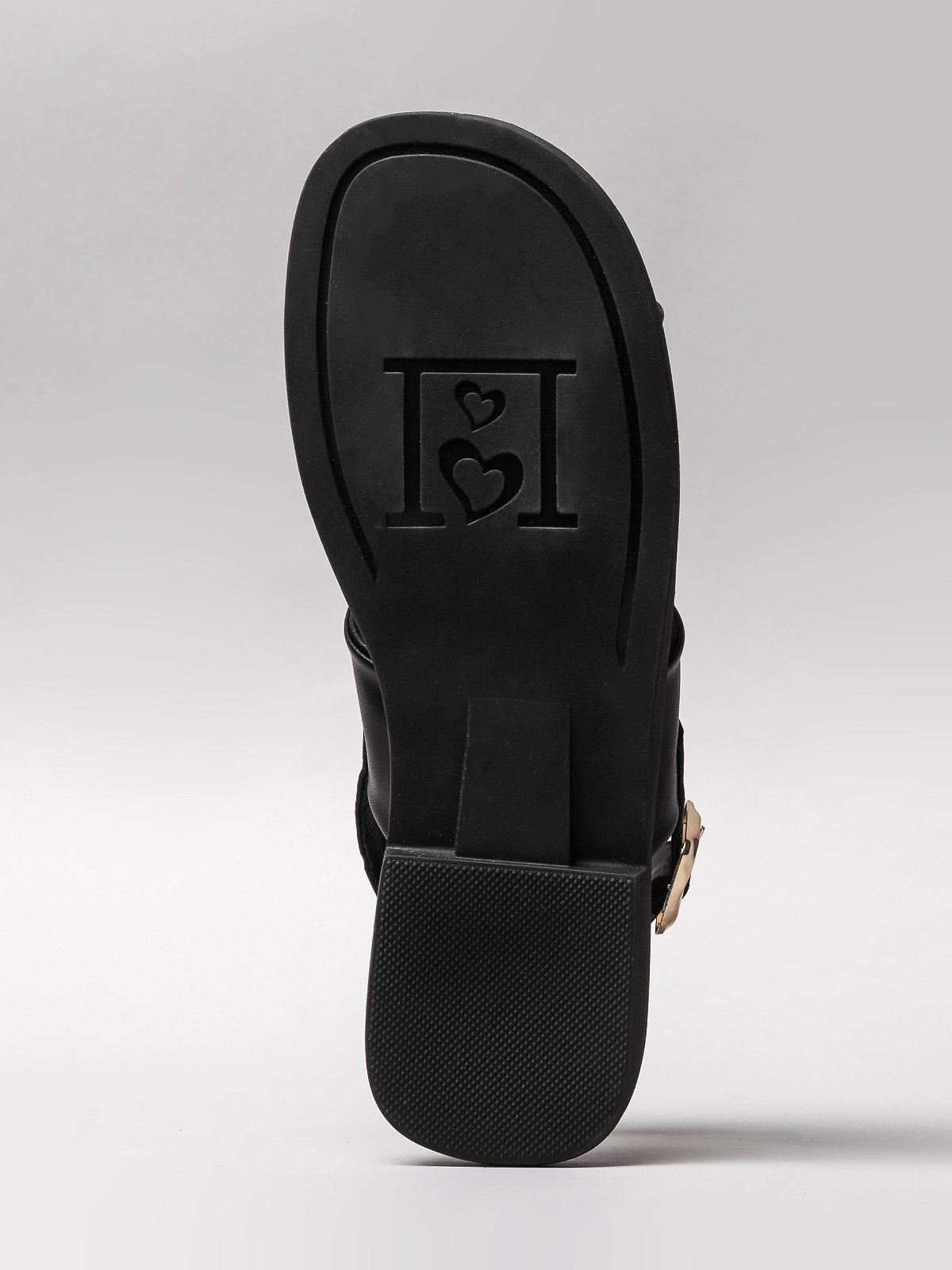 Women's black sandals by L'ARTE MILANO featuring an elegant design and durable synthetic sole — view 5