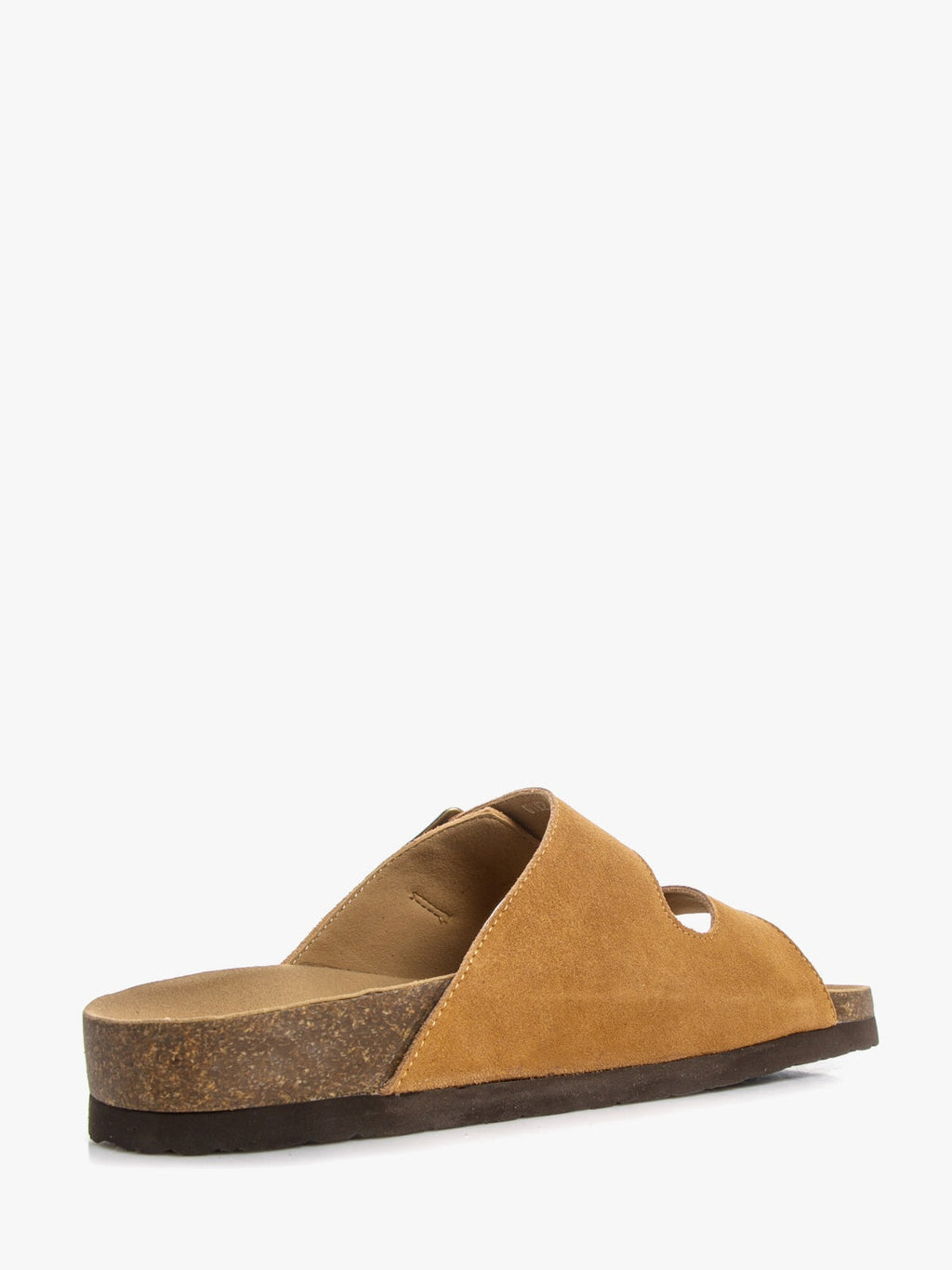 Men's brown genuine suede leather sandals with comfortable synthetic sole and textile inner. — view 3