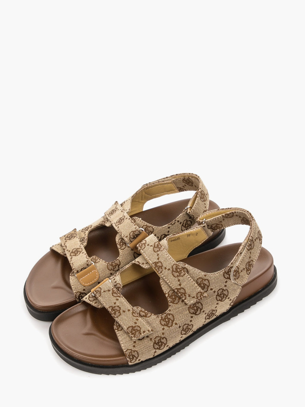 Women's brown textile casual summer sandals featuring a comfortable flat man-made fibre sole — view 2