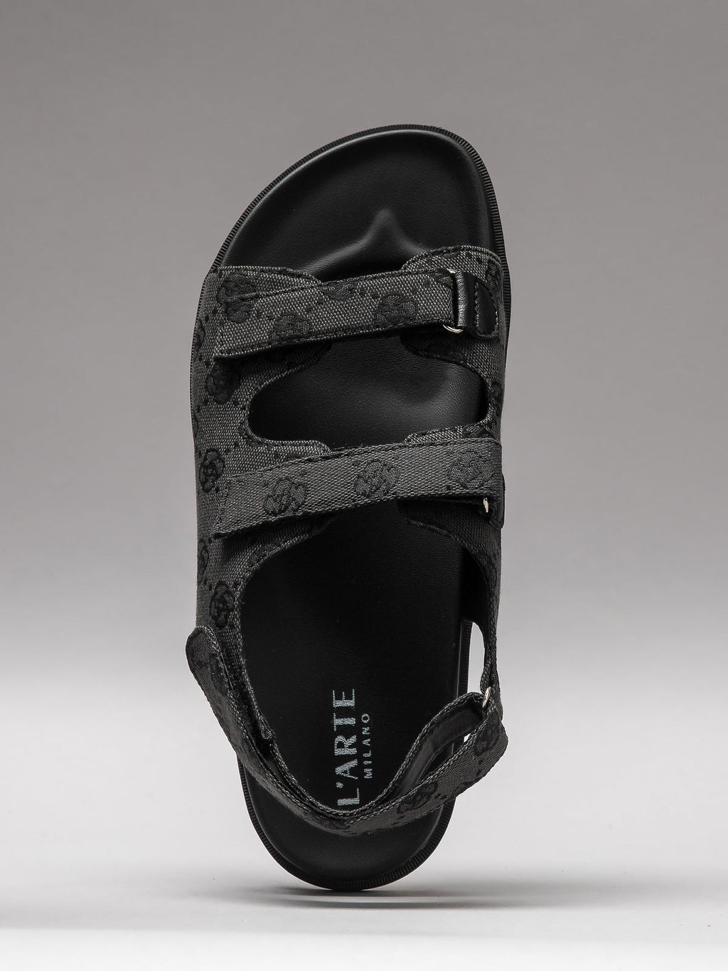 Women's grey summer sandals featuring genuine leather interior and sturdy synthetic sole — view 4