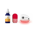 Radiance renewal skincare set with LED sculpting wand, cooling ice roller, and Vitamin C serum