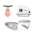 LED rejuvenation bundle with white facial sculpting wand, eye mask, and gua sha device.