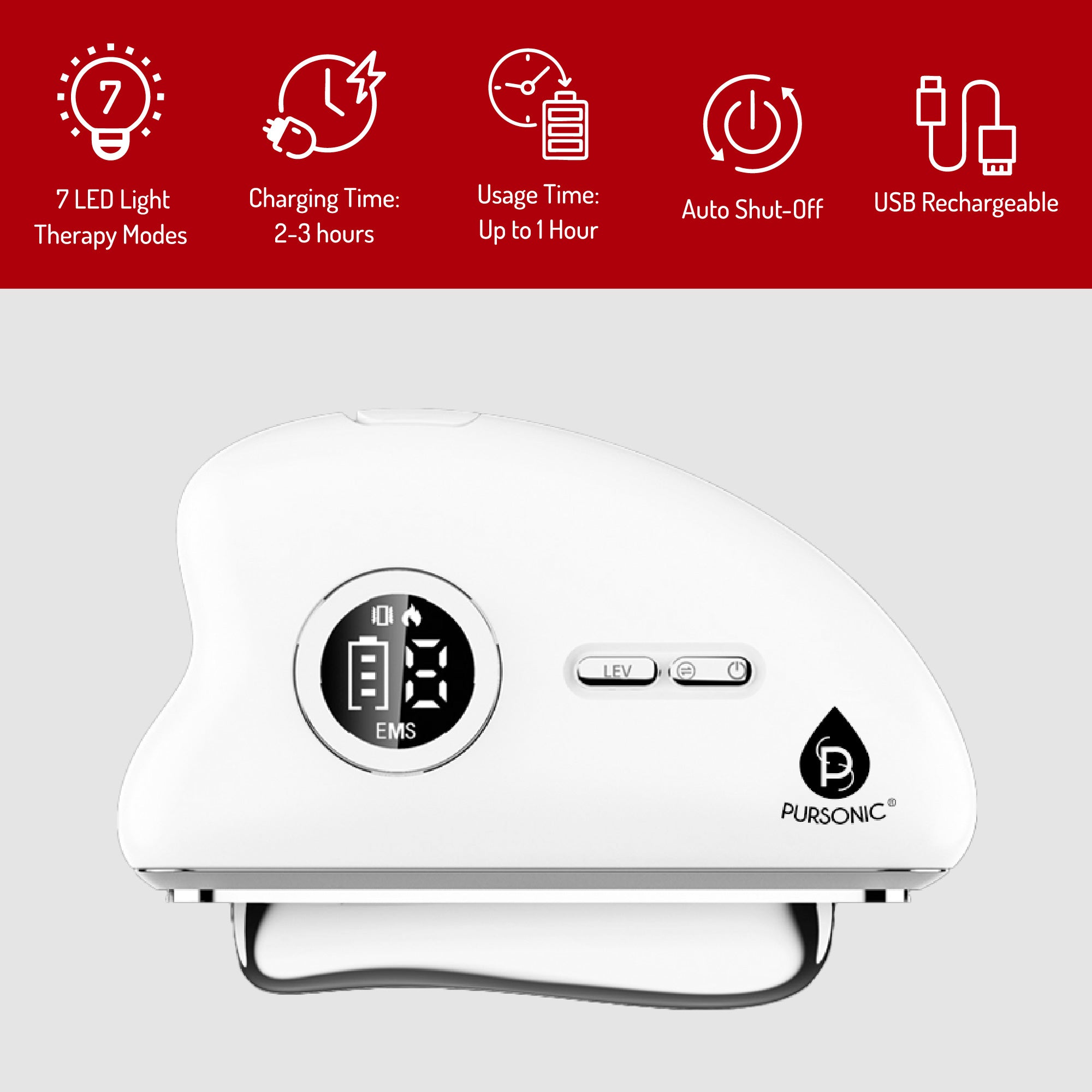 Pursonic LED light therapy rejuvenation bundle featuring an eye mask and facial sculpting wand. — view 2