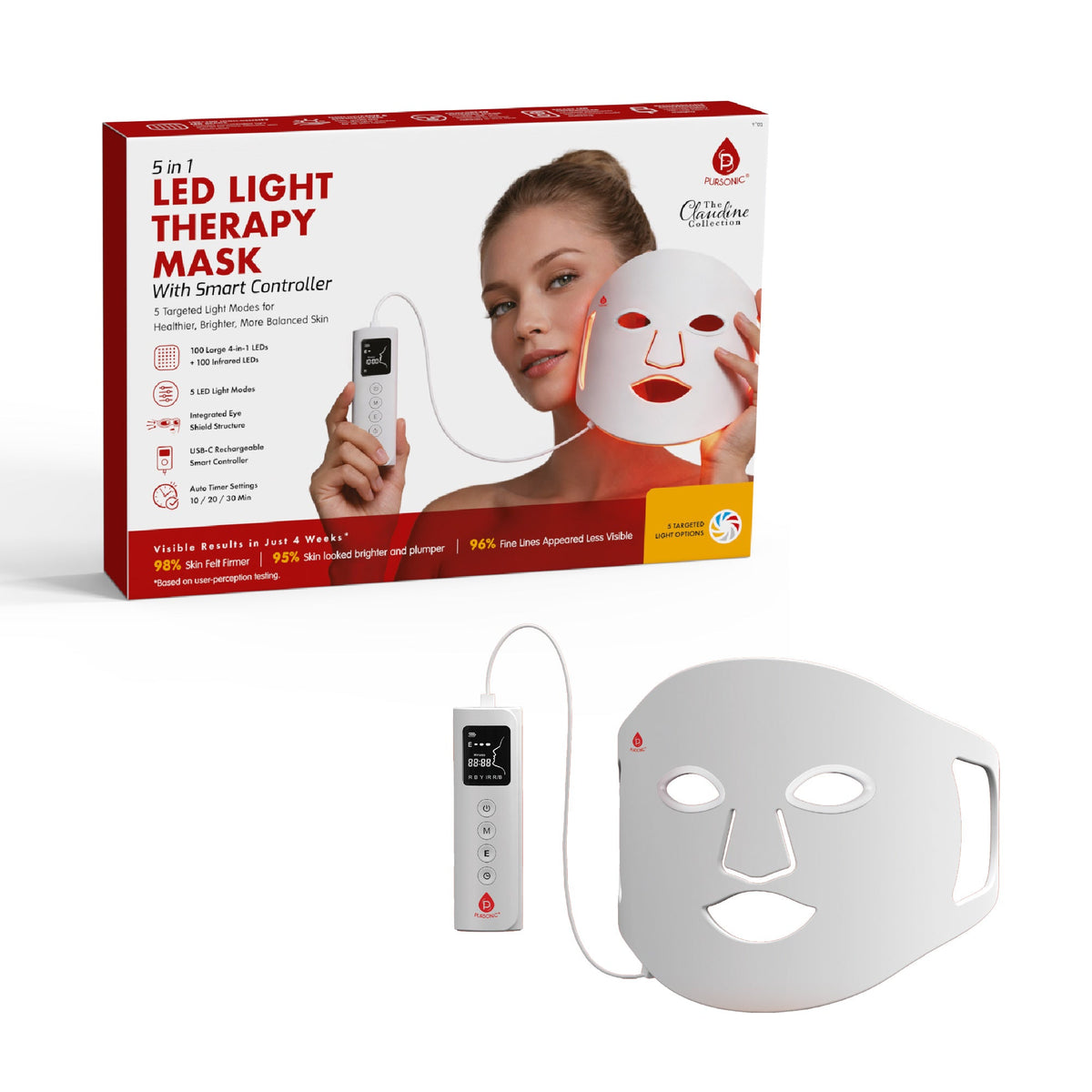 LED Light Therapy Mask with Smart Controller-0