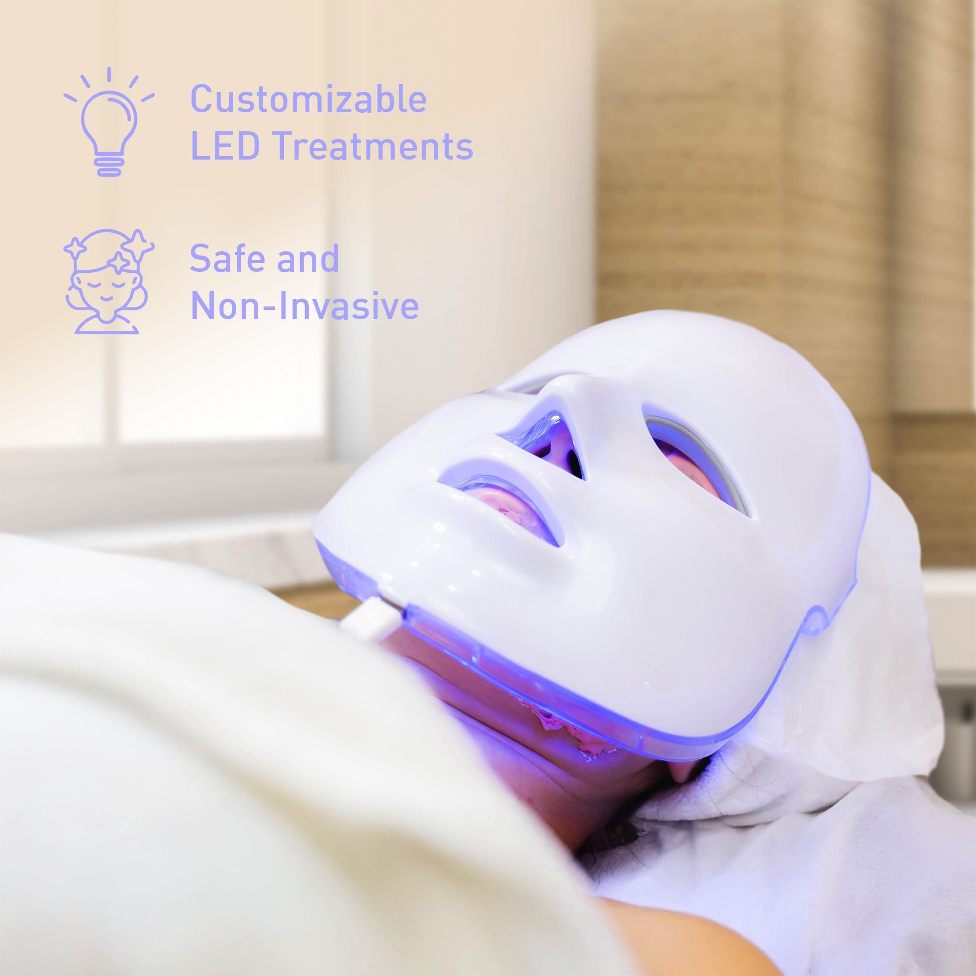 Pursonic 7-in-1 LED glow set with silicone face mask and handheld facial sculpting wand — view 2