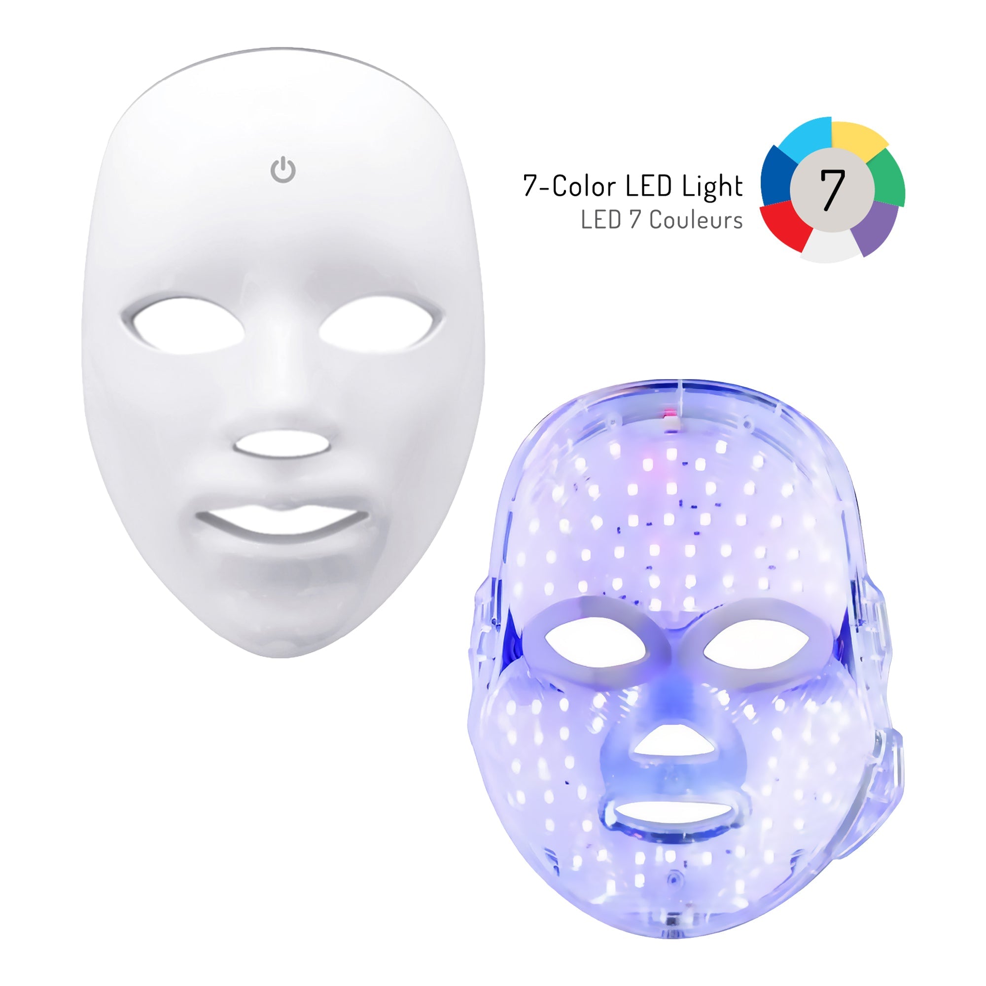7-in-1 LED light therapy face mask made of flexible medical-grade silicone for at-home skincare — view 3